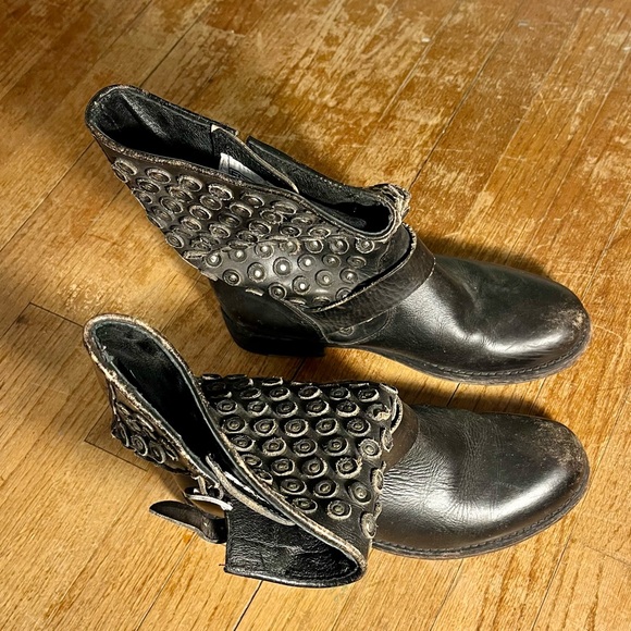 Frye Black Studded Ankle Boots - Picture 2 of 7